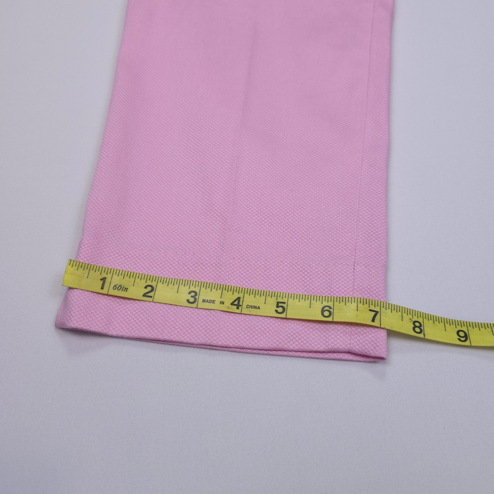 TALBOTS Pink Slim Crop Pants 10 Cotton Blend Textured Pique Pucker Classic - Picture 11 of 12
